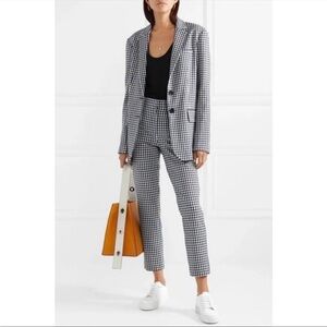 Tibi blue black gingham blazer and pant suit